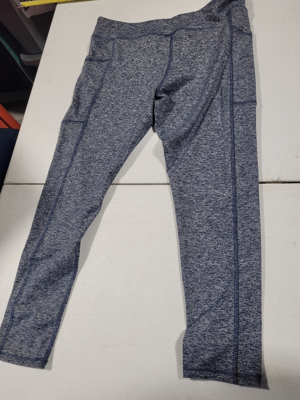 Athletic Works Heathered Navy Blue Girls' Active Leggings - Picture 3 of 3